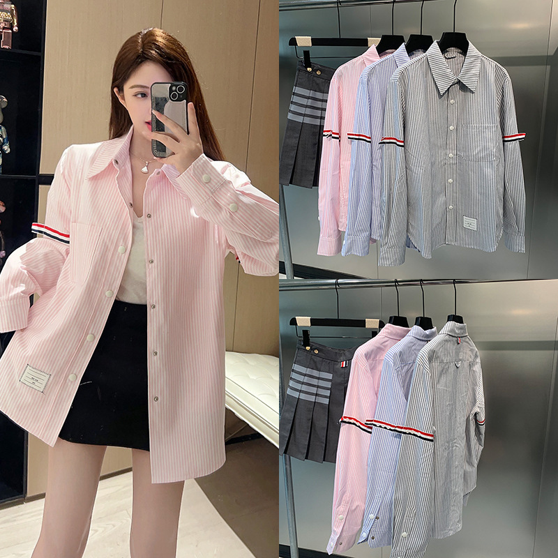 2025 Autum New Product Tb Same Style Correct Version Textured Workwear Material Loose Large Size Bf Couple Shirt Jacket