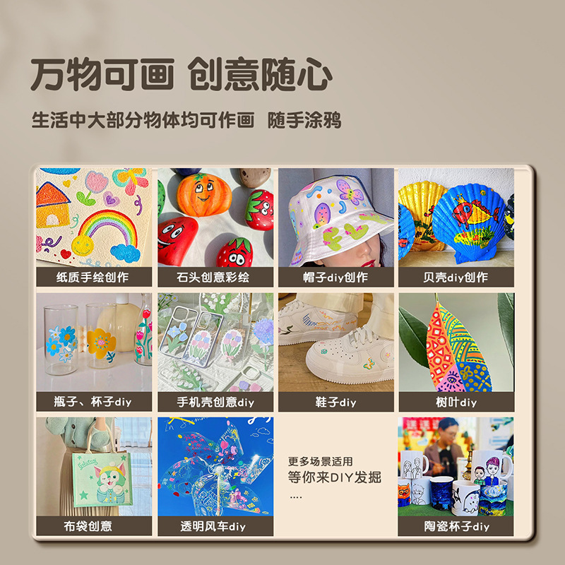 Noah niños acrílico marcador pincel mayorista estudiantes de arte pintura acuarela pincel de graffiti DIY pincel de color