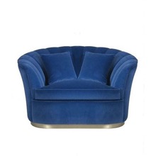 网红北欧弧形布艺沙发小户型店面美容院设计师接待会所休闲沙发