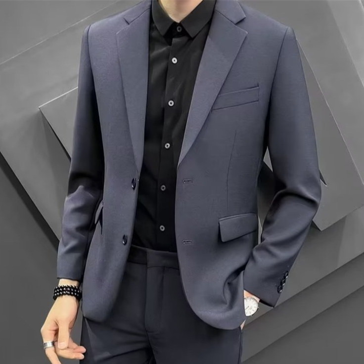 Men's Suit Jackets for Autumn and Winter, New Style, Light Mature Style, Casual Men's Business Formal Wear, Padded Shoulder Suits, Wholesale