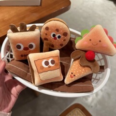 キュートで面白いサンドイッチバーガーミルクティーヘアピンぬいぐるみ楽しい多用途サイド前髪クリップ柔らかくてかわいい表情のヘアピン