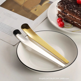 304 Stainless Steel Dessert Spoon for Eating Cake, High-Value Flat Head, Exquisite Yogurt, Internet-Famous Jar, Cheese Can