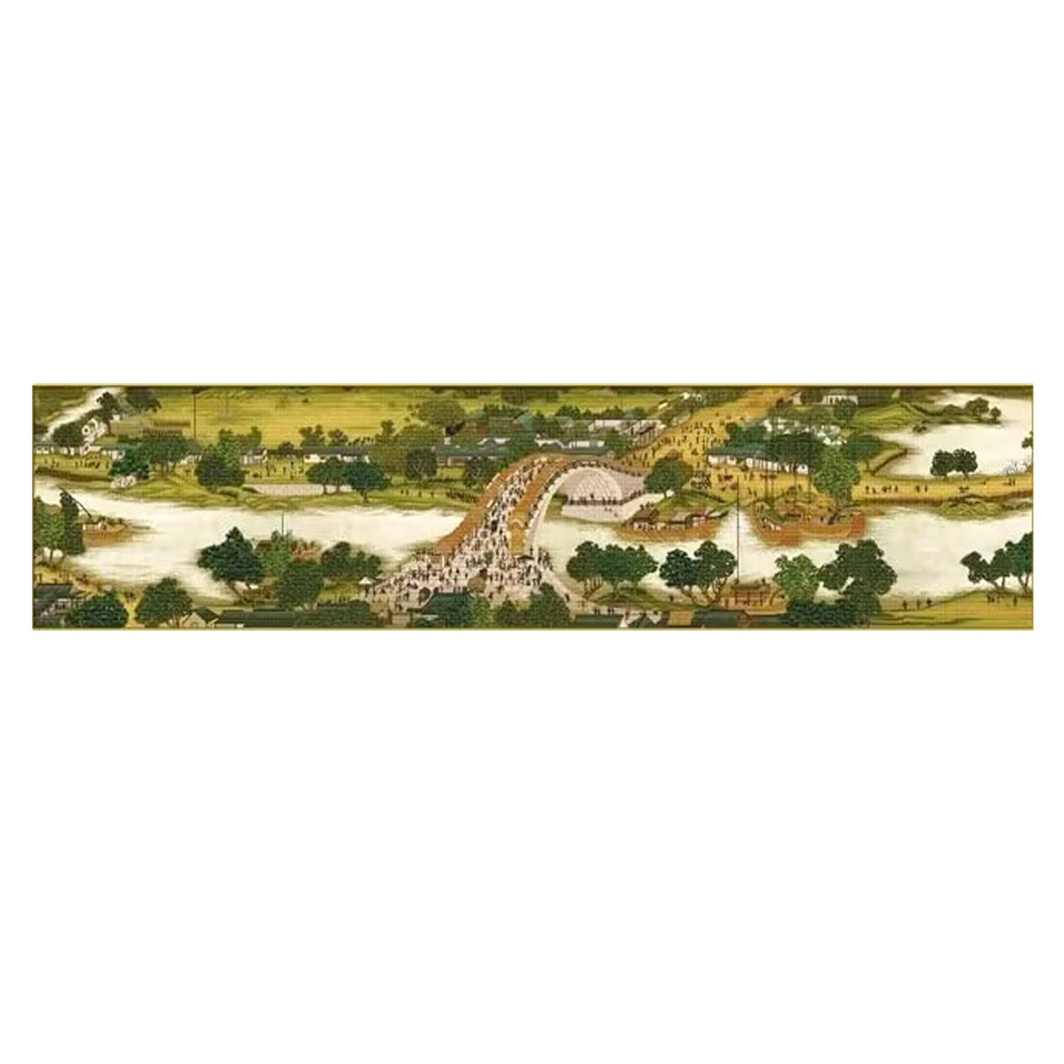Mona Lisa real bordado cruzado nueve pies Qingming Shanghe figura nuevo estilo clásico no full bordado 40 bordado de hilo hecho a mano image 4