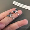 Silver needle, earrings with bow, silver 925 sample, simple and elegant design, light luxury style, internet celebrity, wholesale