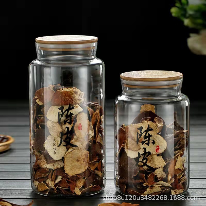 Tarro sellado perfumado té tuerca bocadillo tarro cubierta de bambú anillo de cobre vidrio de gran capacidad de almacenamiento tarro de almacenamiento de alimentos tarro multiusos