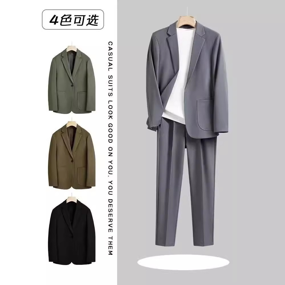 Casual Suit Jacket Men's Loose Suit Suit High Sense Light Mature Style Business Dress Korean Style Wedding Suit