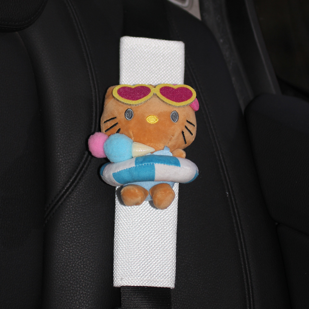 Funda Protectora de Hombro para Cinturón de Seguridad de Peluche Artificial Anti-estrangulamiento para Coche