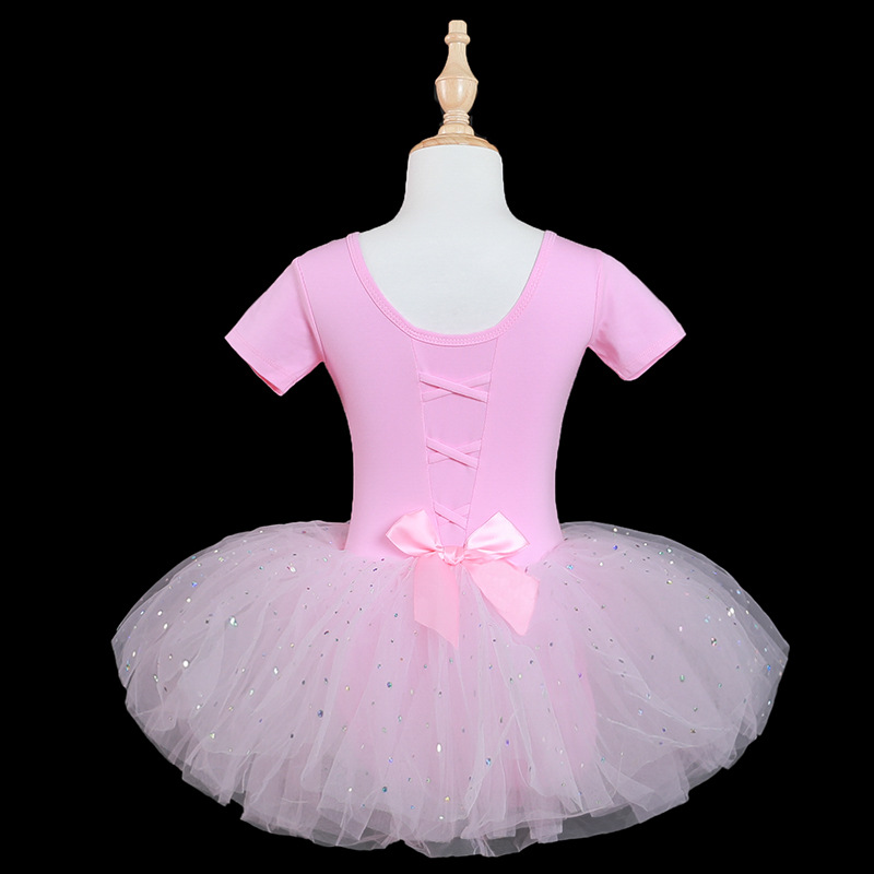 Ropa de baile para niños, ropa de práctica para niñas, ropa de actuación de baile de manga corta de verano, falda de tutú de baile chino