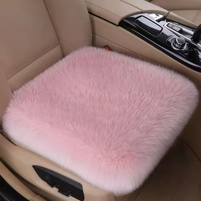 Universal – Winter Car Wool Seat cushion, seat cover - pink-single-cushion