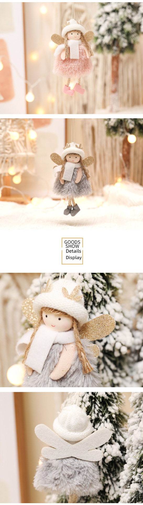 Grenziwwerschreidend Chrëschtdekoratioun Neit Produkt Zylinder Geweih Meedchen Chrëschtbeemchen Dekoratioun Anhänger Kleng Hängend Chrëschtdag_voghion.com