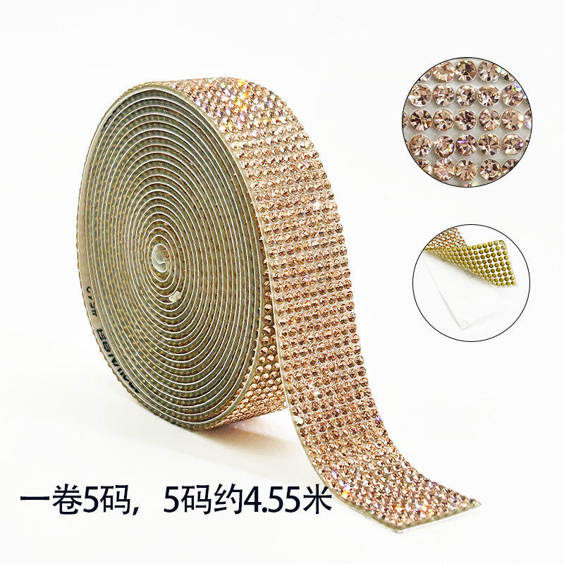 Tela de diamantes de imitación, cinta de diamantes de imitación de vidrio, accesorios de ropa, tiras de diamantes, decoración del hogar, fila de diamantes, accesorios de joyería, diamantes de imitación, diamantes de flash autoadhesivos
