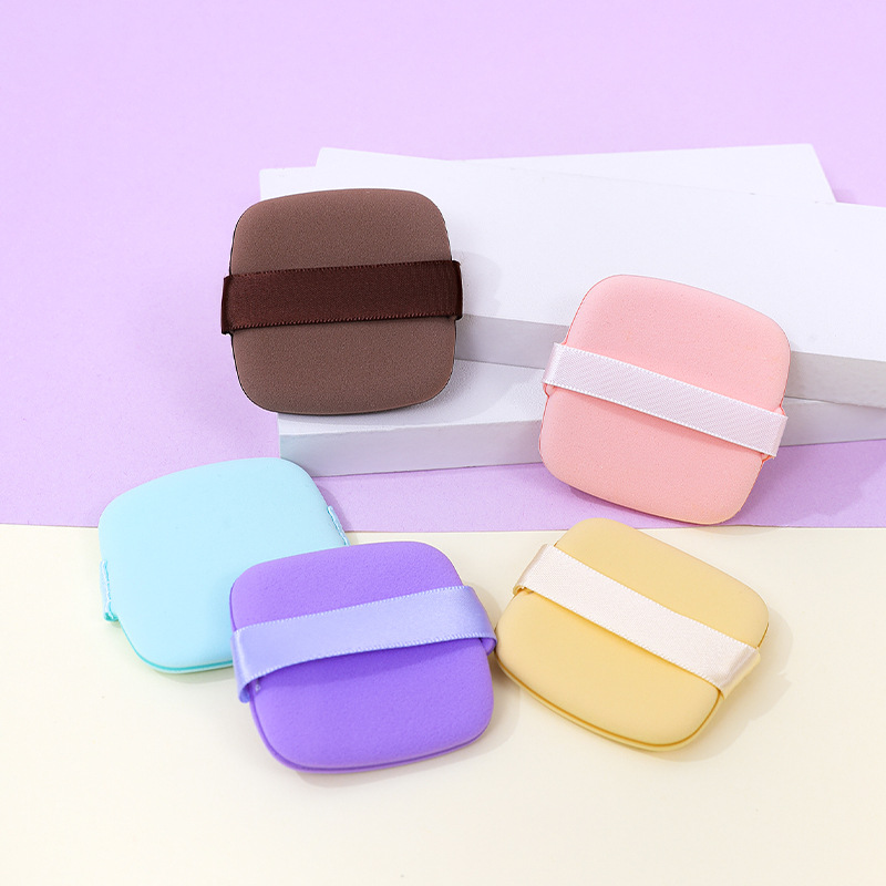 No coma polvo, polvo súper suave, seco y húmedo, base líquida, galletas cuadradas, esponja de maquillaje, cojín de aire de doble cara, borla de mantequilla