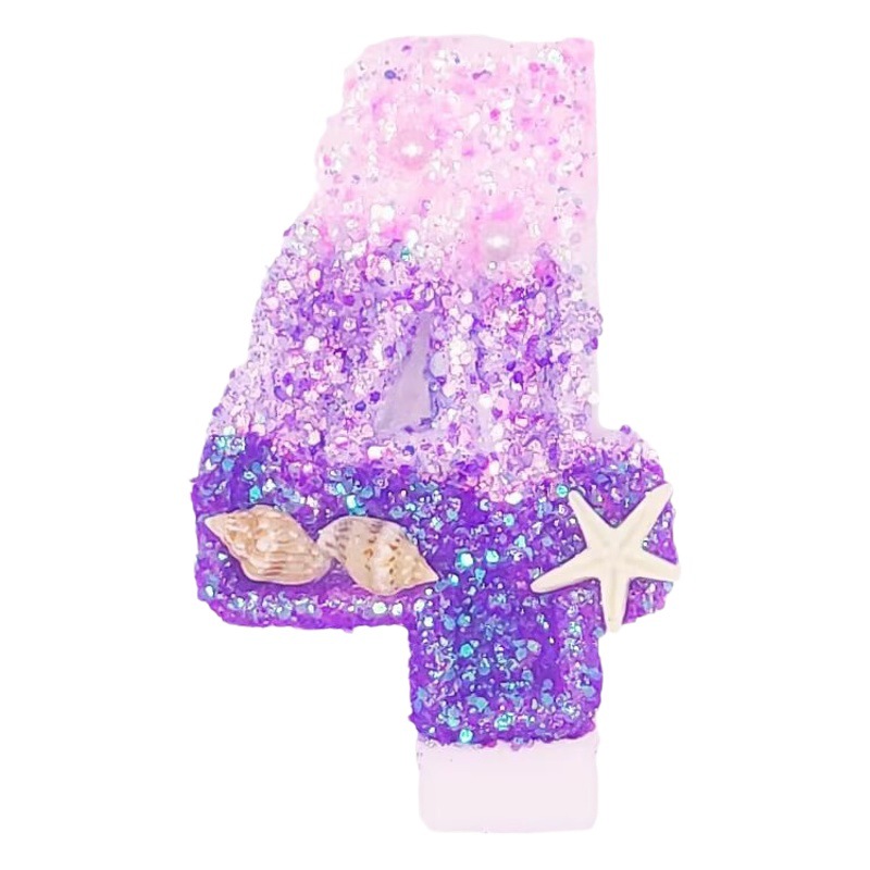 Original de tres colores gradiente sirena cumpleaños vela digital Amazon AliExpress Venta caliente decoración de la torta fabricante