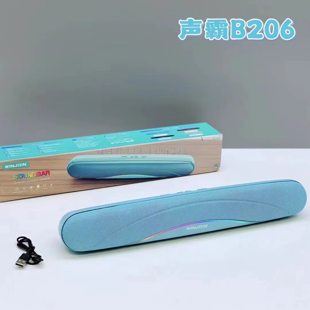 Nuevo B206 inalámbrico luminoso RGB altavoces Bluetooth portátiles barra larga de escritorio sonoro de doble altavoz sonido image 7