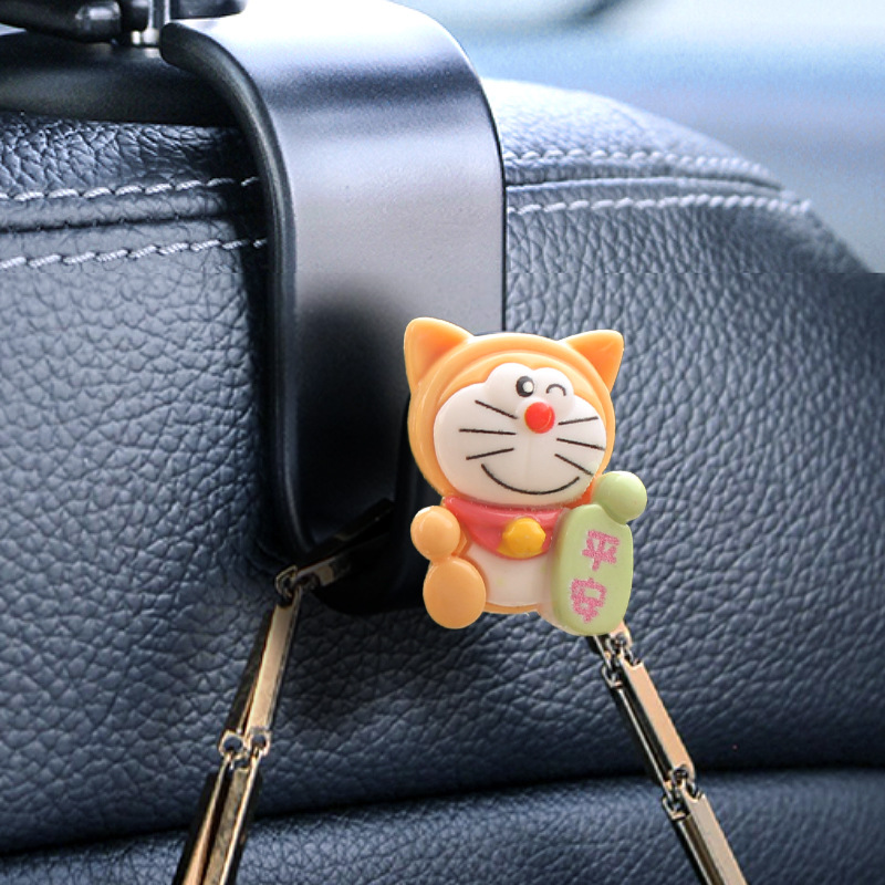 Gancho de coche de dibujos animados jingle cat coche respaldo de silla multifunción gancho de almacenamiento decoración creativa gancho de coche bricolaje