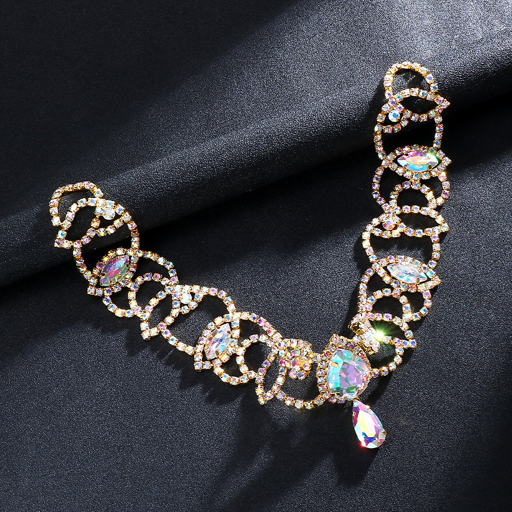 Bohemia Feng Shui goteo colgante frente cadena de moda diamante cabeza accesorios de fiesta cabeza