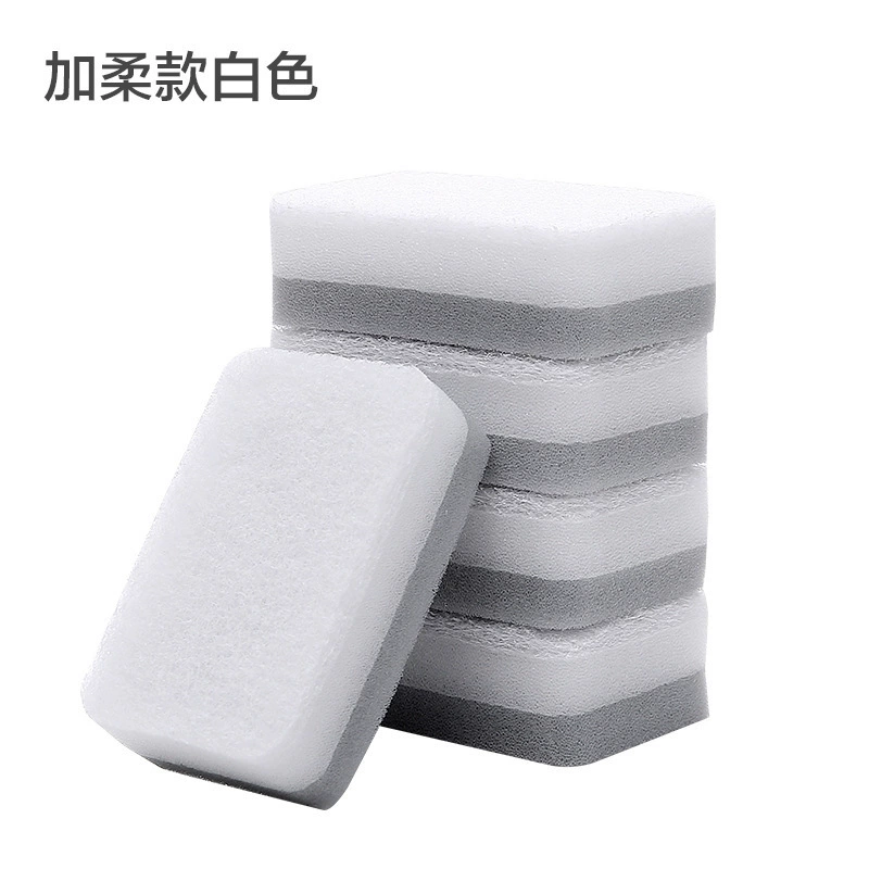 Double‑sided magic cleaning sponge, kitchen pot & dish scrub pad, multi‑pack sizes, 10.7×6.7×3.5 cm