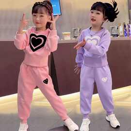 2026爆款女童春秋长袖套装新款裤子洋气中大童卫衣儿童两件套批发