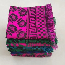 中老年四方头巾女包头四季针织方巾加厚加大农村老式保暖奶奶围巾