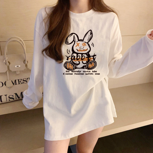 Cotton White Base Shirt Women's Innerwear 2025 Spring Collection New Loose Stylish Versatile Long Sleeve T-Shirt Women's Top