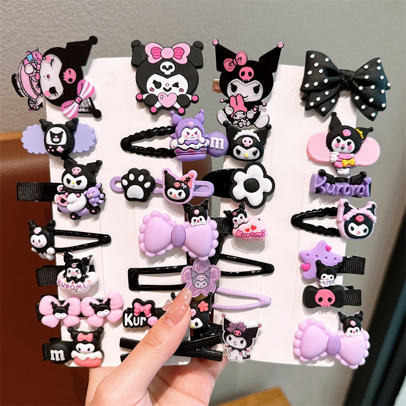 Kuromi Cartoon Hairpin Sweet Side Bangs Clip Headwear Wholesale New Cute Children's Hairpin Little Girl