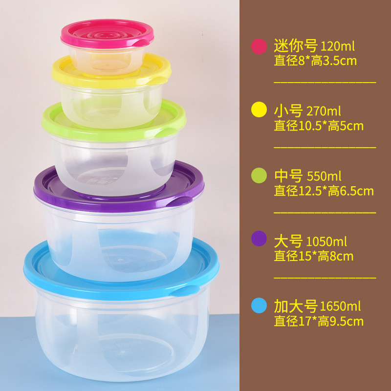 Caja de preservación sellada de plástico Caja de almuerzo de microondas Caja de almacenamiento de alimentos Caja de almacenamiento de gran capacidad Caja de congelación