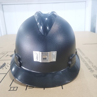 Coal miners helmet black helmet reflective strip black miner hat plastic cap lining with light metal sheet adjustable