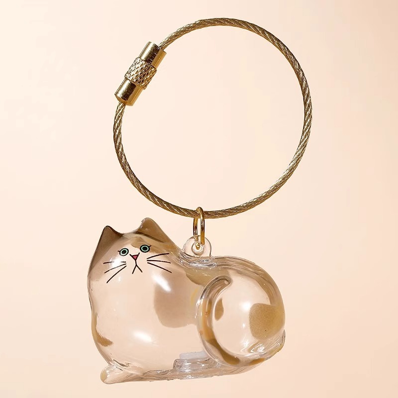 Caja de almacenamiento para perros y gatos colgantes de pelo transparente colección de almacenamiento cápsula bolsa colgantes de llaver
