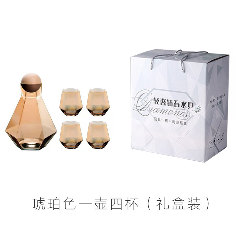 Internet celebridad vidrio enjuague bucal taza I agua hexagonal taza traje whisky copa de vino colorido taza hexagonal taza de la bebida taza