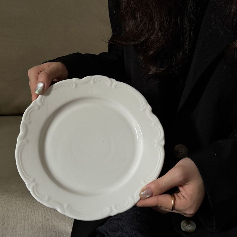 フランス中世スタイルの古典的な重工業レリーフセラミック洋食プレートデザートプレートシリーズ卸売|undefined