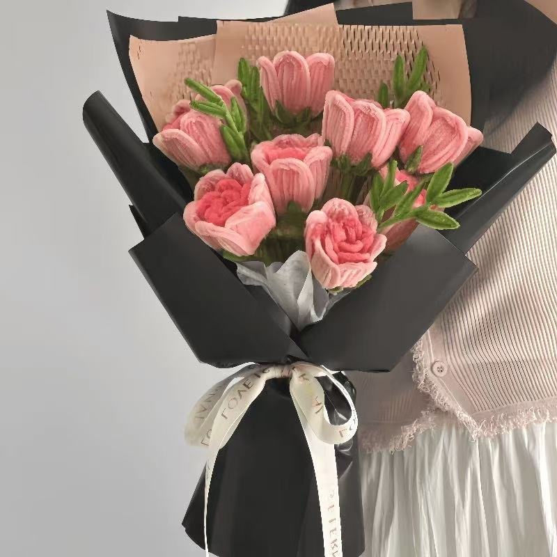 ツイストスティックブーケ素材パッケージ DIY 模擬バラ親友やガールフレンドの卒業式の花束ギフトとして|undefined