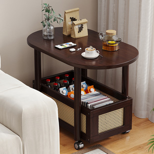 Removable Coffee Table Tea Table Light Luxury High-end Living Room Sofa Side Cabinet Storage Rack Bedside Table for Small Apartment Bedroom