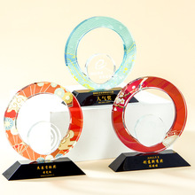 新款水晶琉璃雙星獎杯獎牌比賽頒獎紀念活動慶典城市之星頒獎獎杯