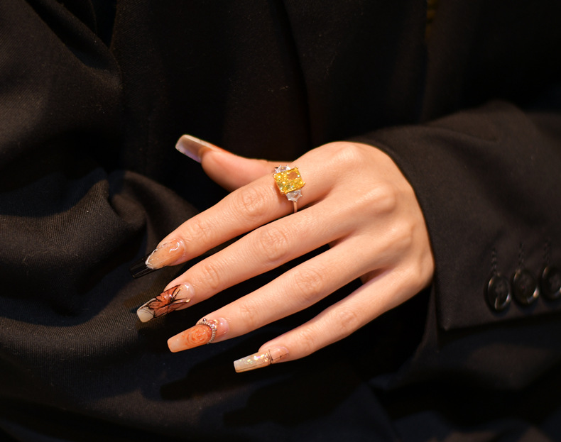 Fashion Geometric Sterling Silver Inlay Zircon Rings 1 Piece