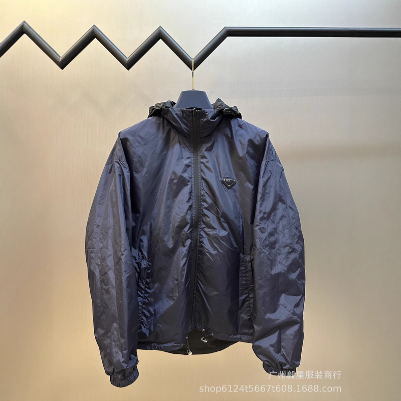 High Version P Home 25Ss Recycled Nylon Reversible Jacket Windbreaker Loose and Versatile High Street Ins Same Style for Men and Women