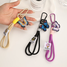 户外背包绳蝴蝶钥匙扣尼龙编织挂绳登山扣情侣手绳手机包包挂绳