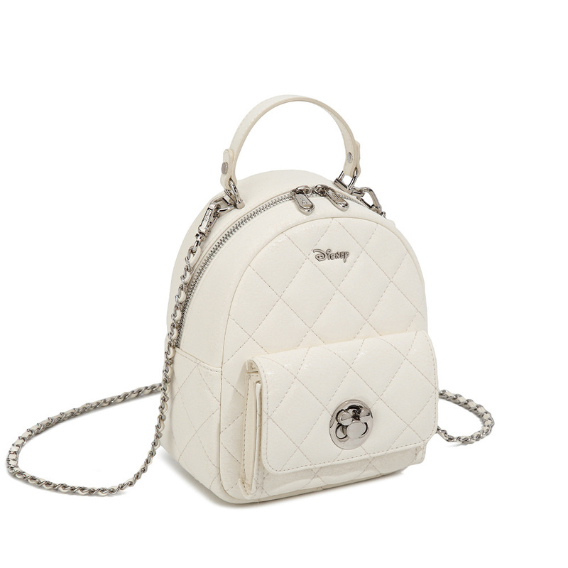 Disney/Disney Small Elegant Diamond Pattern Chain Backpack for Women, Compact and Exquisite Backpack 369