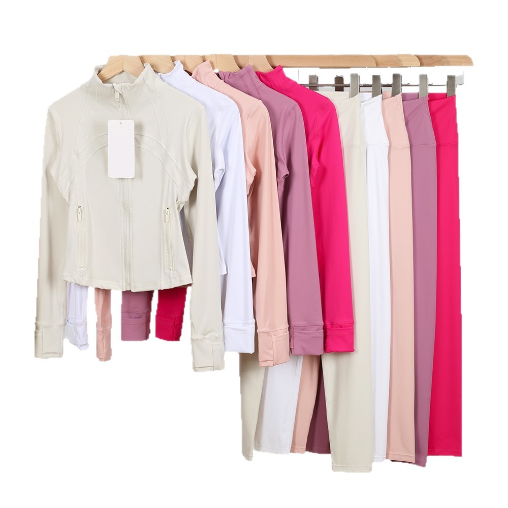 Lululacie chaqueta de cuello corto de nueve puntos chaqueta deportiva DF chaqueta chaqueta chaqueta de manga larga ropa de yoga de fitness para mujeres