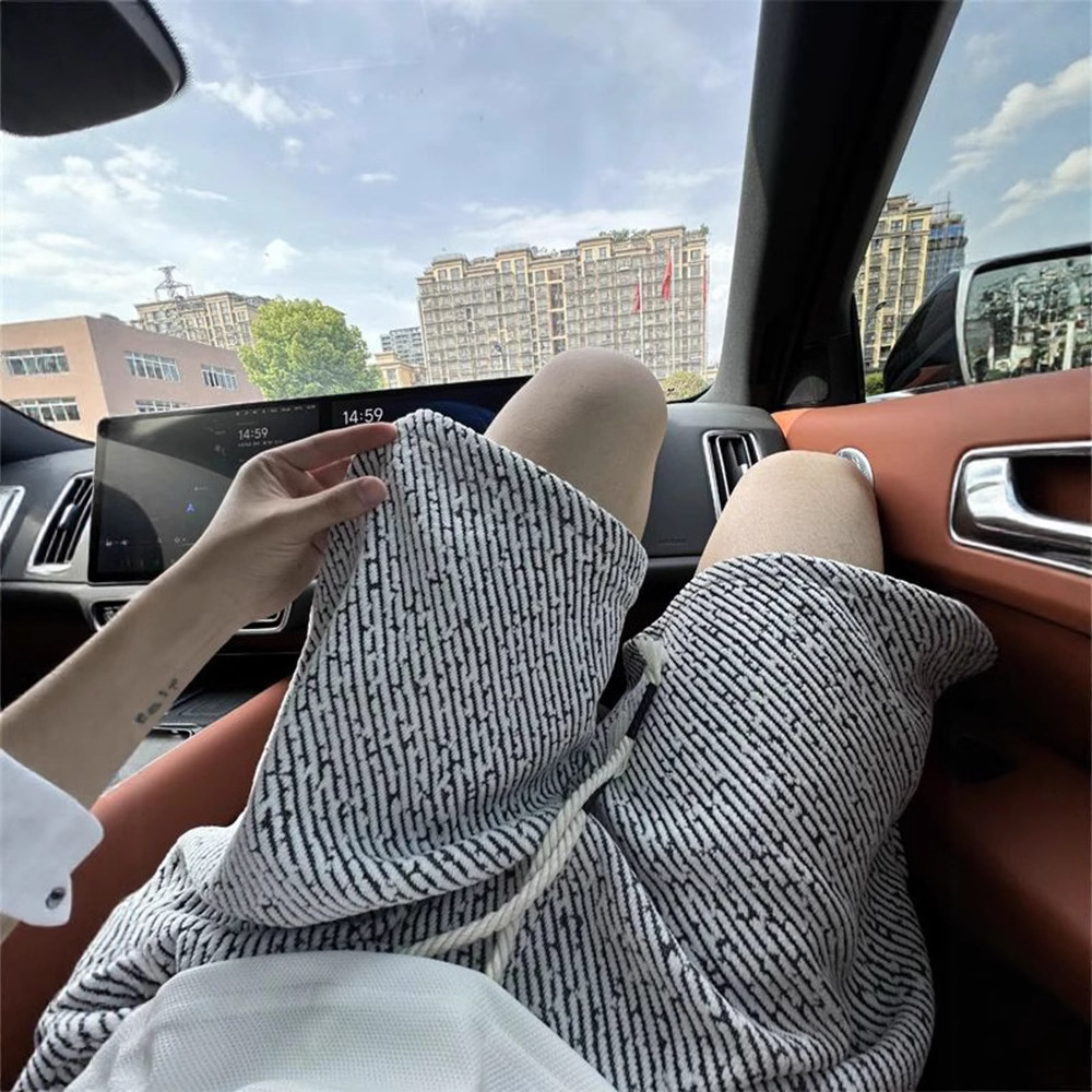 Wholesale In-Stock Summer American-Style Men's Shorts Striped Knit Thin Casual Pants Zebra Print Sports Shorts