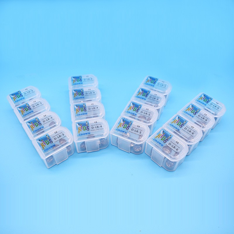 Corona de acero inoxidable para niños corona temporal pezón Corona pre-Corona tirantes de acero inoxidable para niños 48 unids/caja
