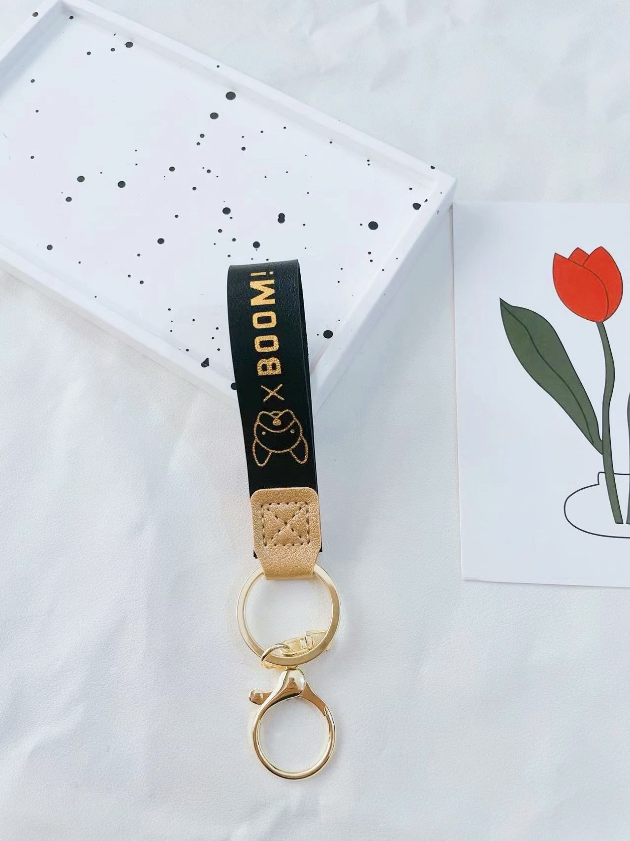 프렌치불독 가죽로프-블랙