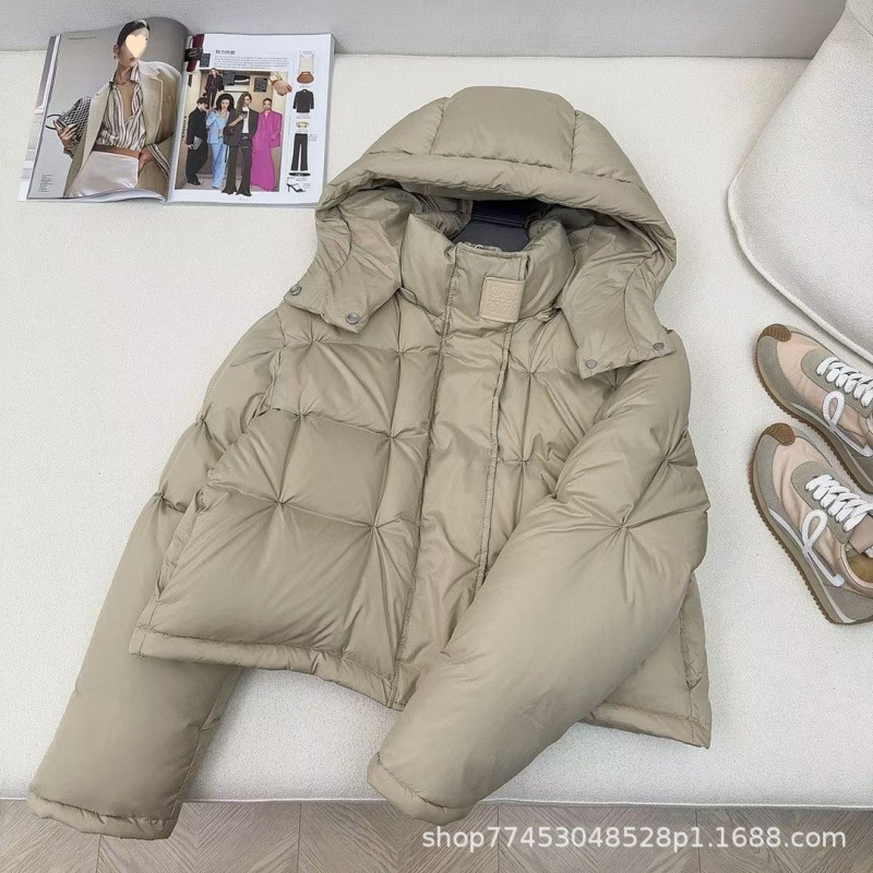25秋冬新款小众设计潮牌简约面包羽绒服菱格抓皱做法时髦百搭|undefined
