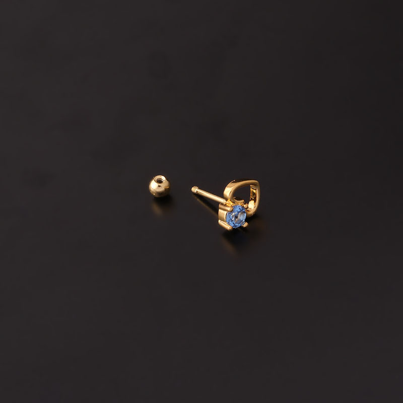Womenu0027S Fashion Heart shape Metal Ear Studs Plating Inlay Zircon