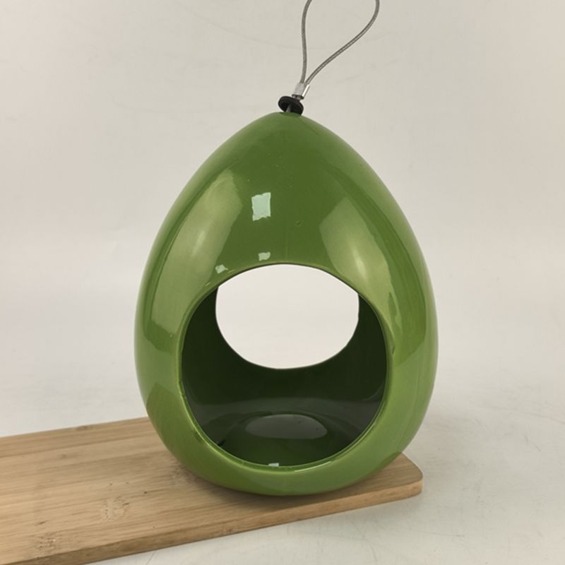 Transfronterizo europeo y americano simple en forma de gota cerámica casa para pájaros comederos para pájaros muebles de jardín nido para pájaros adornos colgantes árbol para mascotas