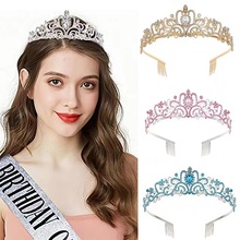 欧美跨境时尚新娘皇冠头饰发梳婚礼公主舞会车展生日派对配饰王冠