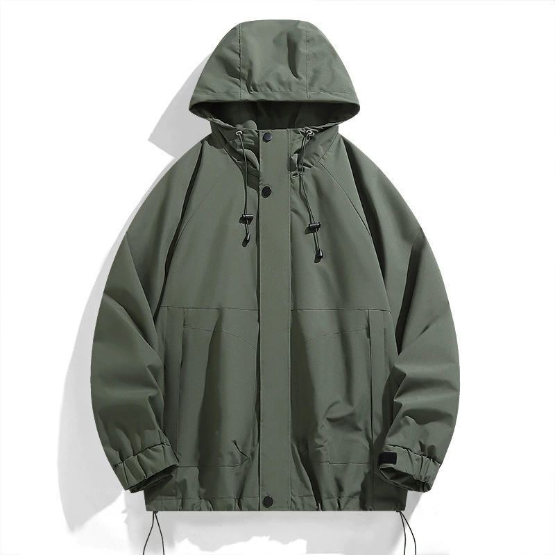 Autumn men's windproof waterproof universal jacket with hood, oversize