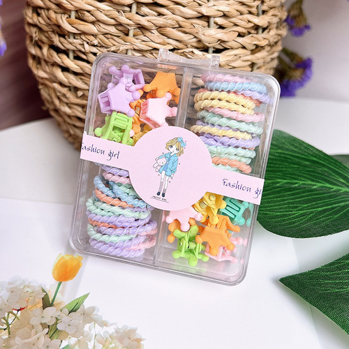 Children's elastic hair ties, non-hair damaging, colorful, for girls, baby hair accessories, hair bands, cute, hair accessories for girls, package