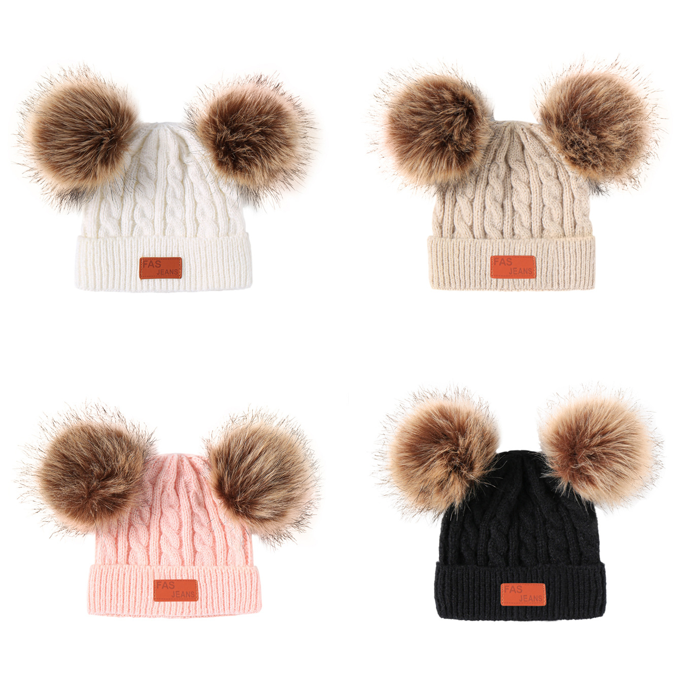 Fashion Solid Color Pom Poms Woolen Baby Accessories display picture 1