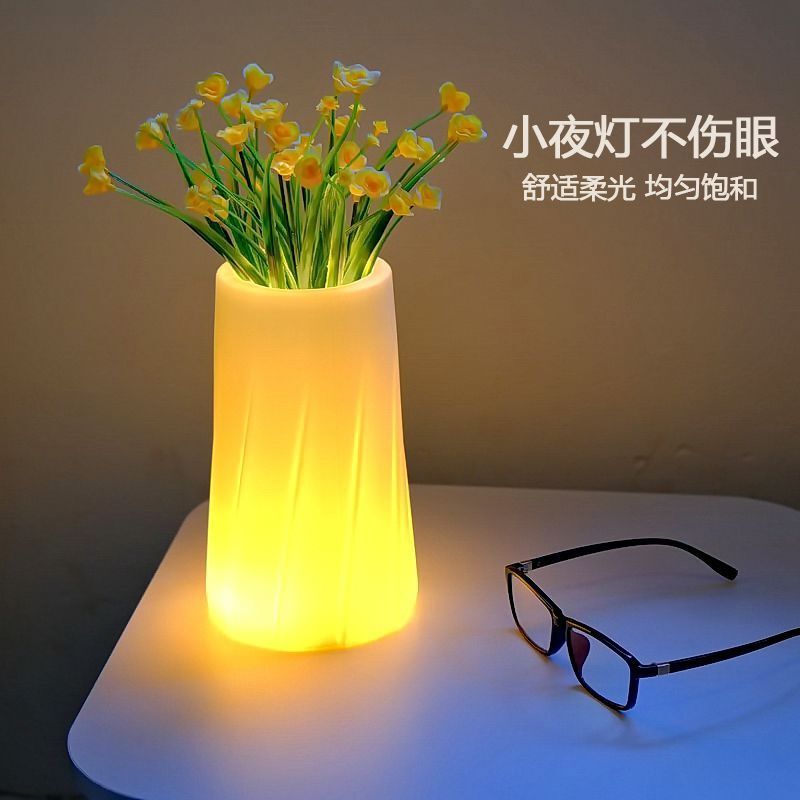 2025 High-Value Aesthetic Led Desktop Plastic Decorative Home Warm Light Glowing Table Lamp Night Light in Stock