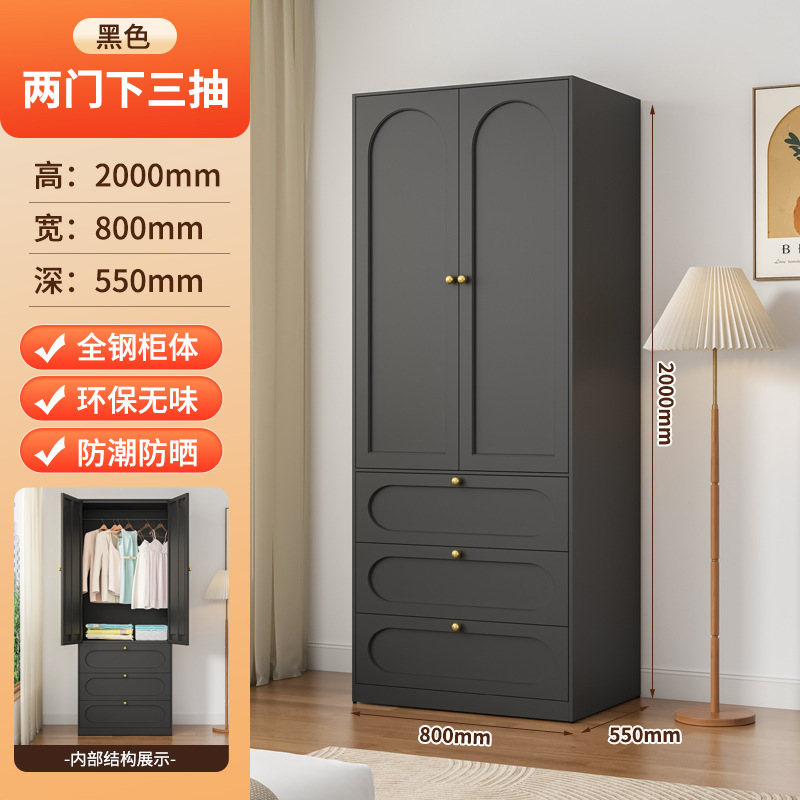 加厚钢制衣柜家用卧室简易组装欧式2025新款金属三门大衣橱小户型|undefined